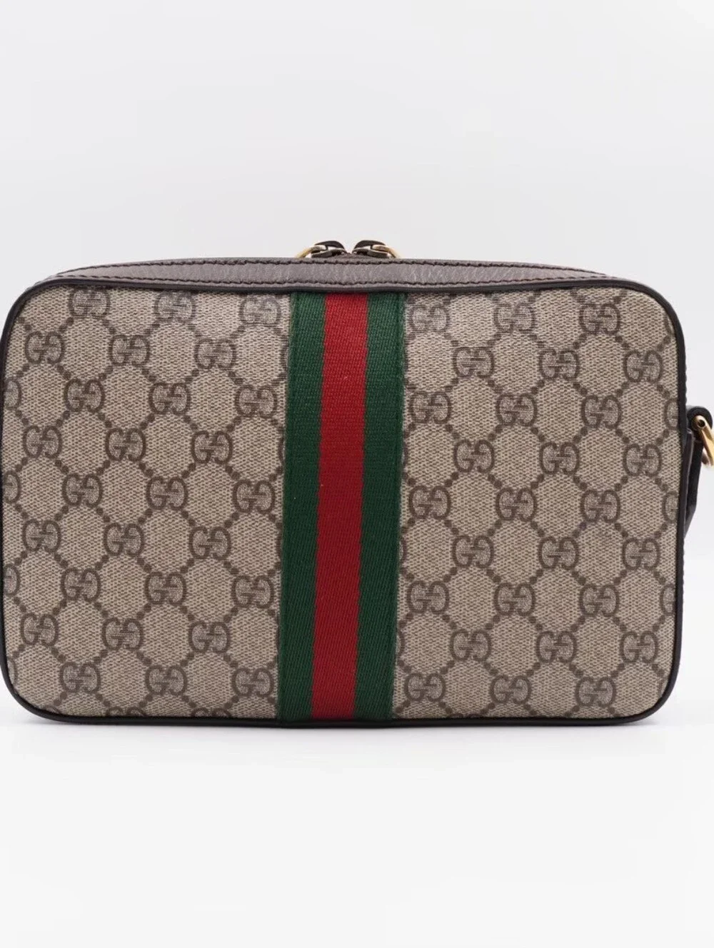 CE04 💗 GUCCI GG Supreme Monogram Web Ophidia Wristlet Shoulder Bag